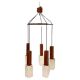Chandelier vintage suspendu en bois de rose massif, Guzzini, Italie années 1960.