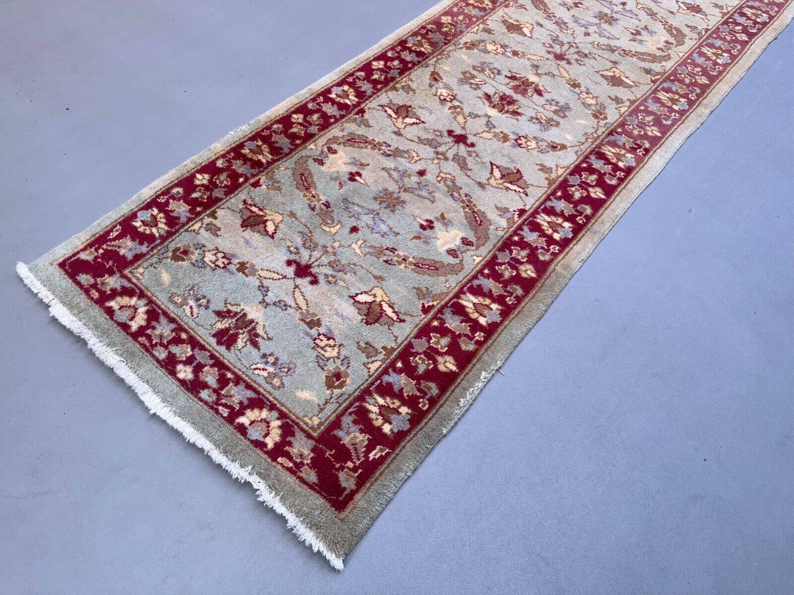 Very long tribal runner 440x82 cm tribal rug, beige, blue, vintage 2506