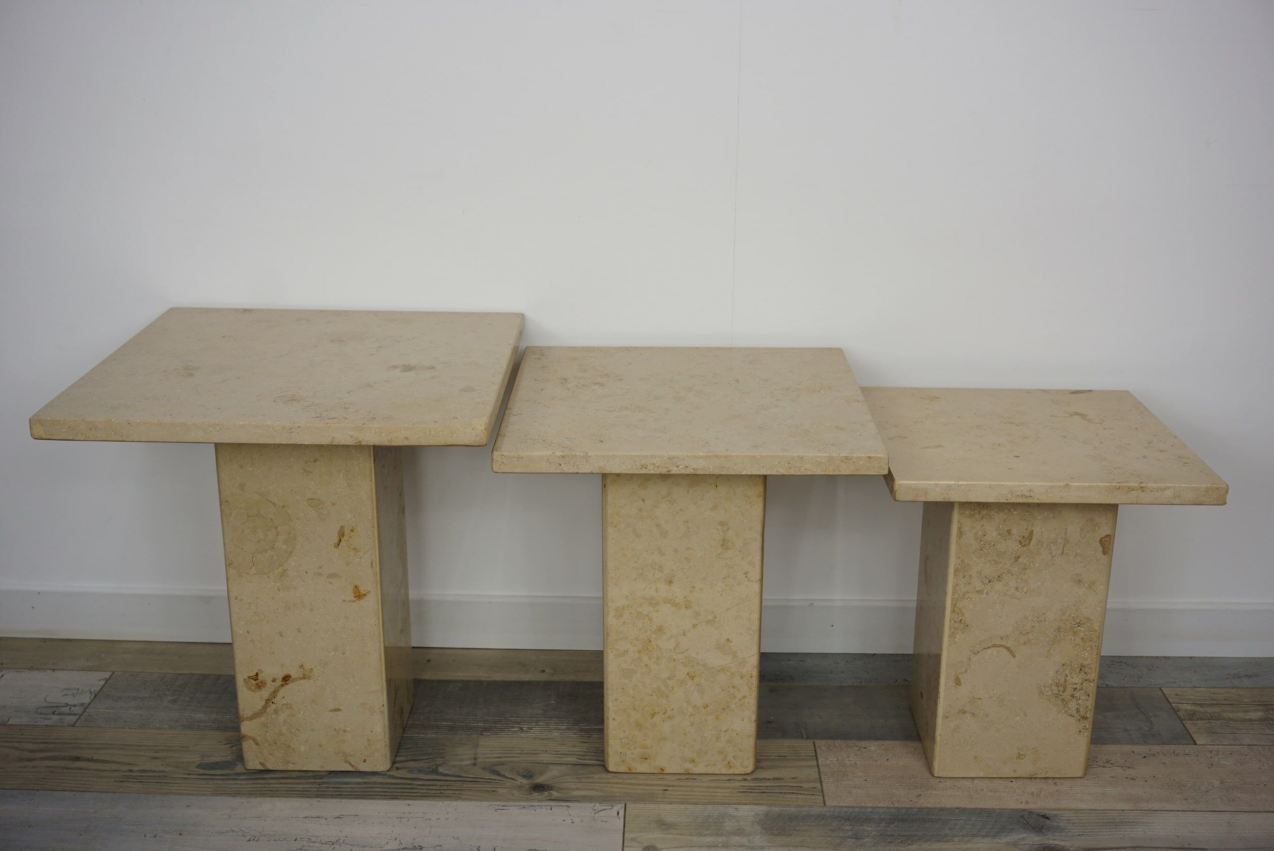 Nesting tables in Burgundy stone