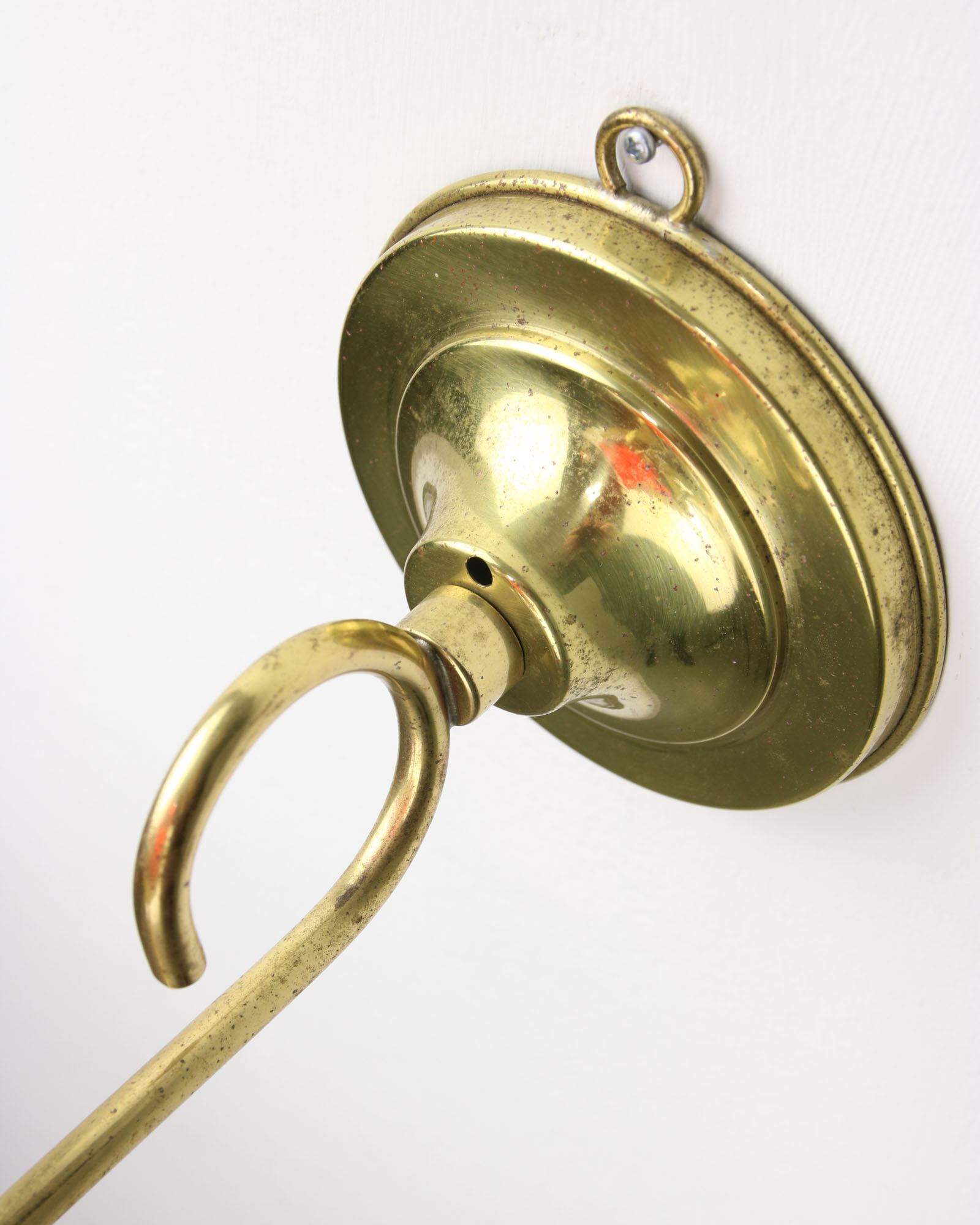 Vintage Brass & Glass Wall Candle Holder