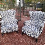 Pair of armchairs with ears