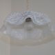 French Vintage 1930s White Frilled Clichy Glass Lampshade Ceiling Light