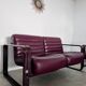 Sofa set and 2 vintage leather armchairs designed by Albert Stoll Giroflex 1970s
