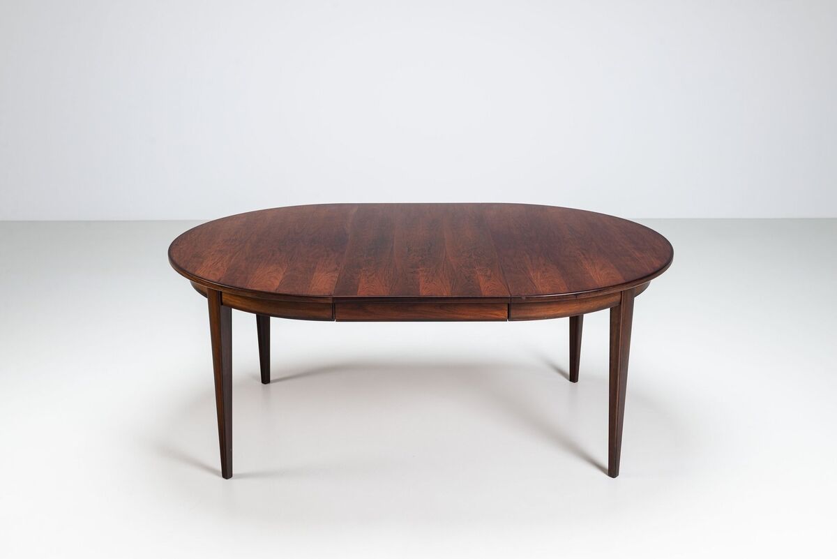 Gunni Omann large dining table in rosewood Omann Jun Denmark 1960