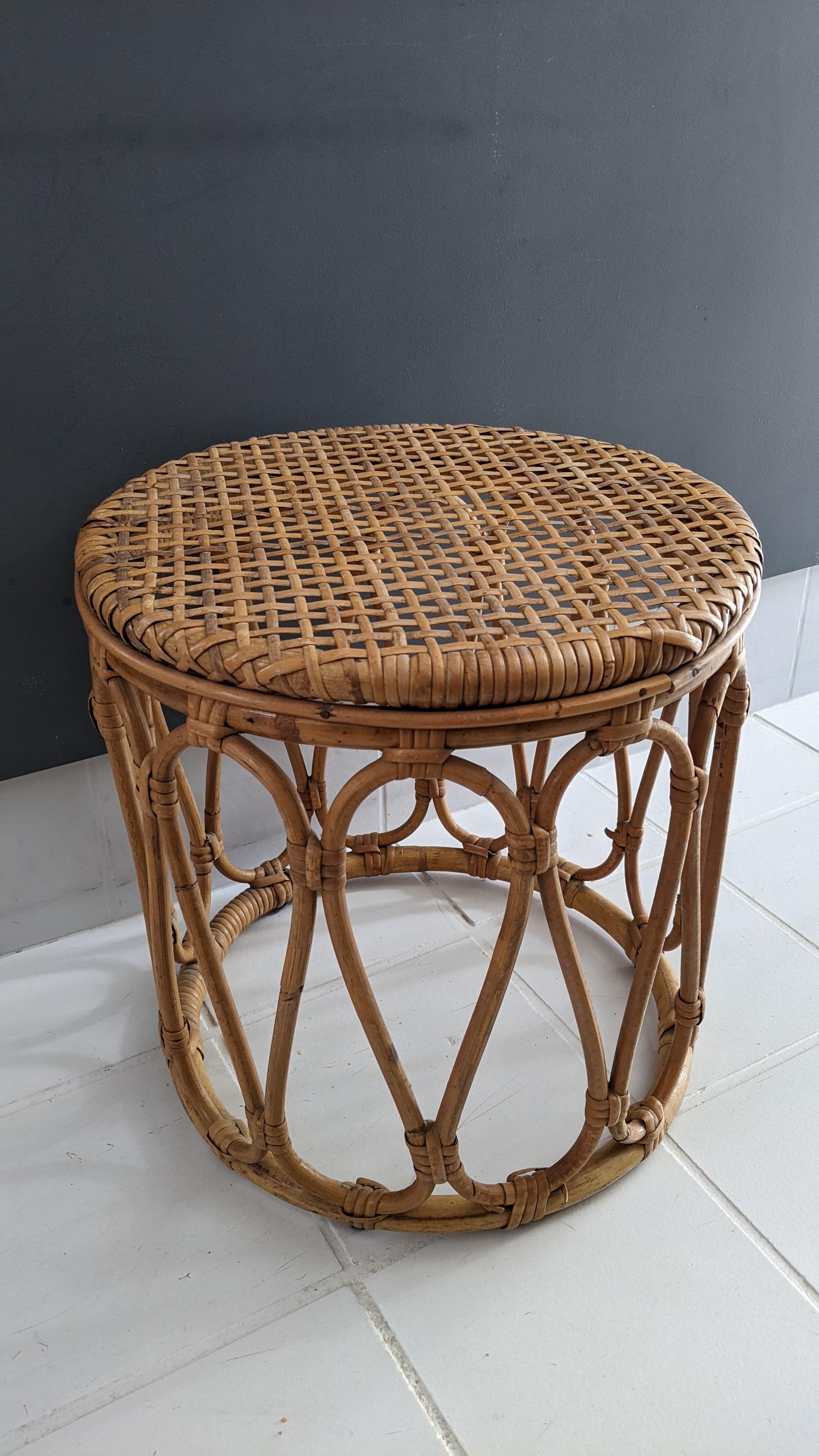 Vintage rattan stool