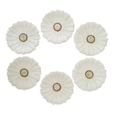 Set of 6 plates in slip "daisy"