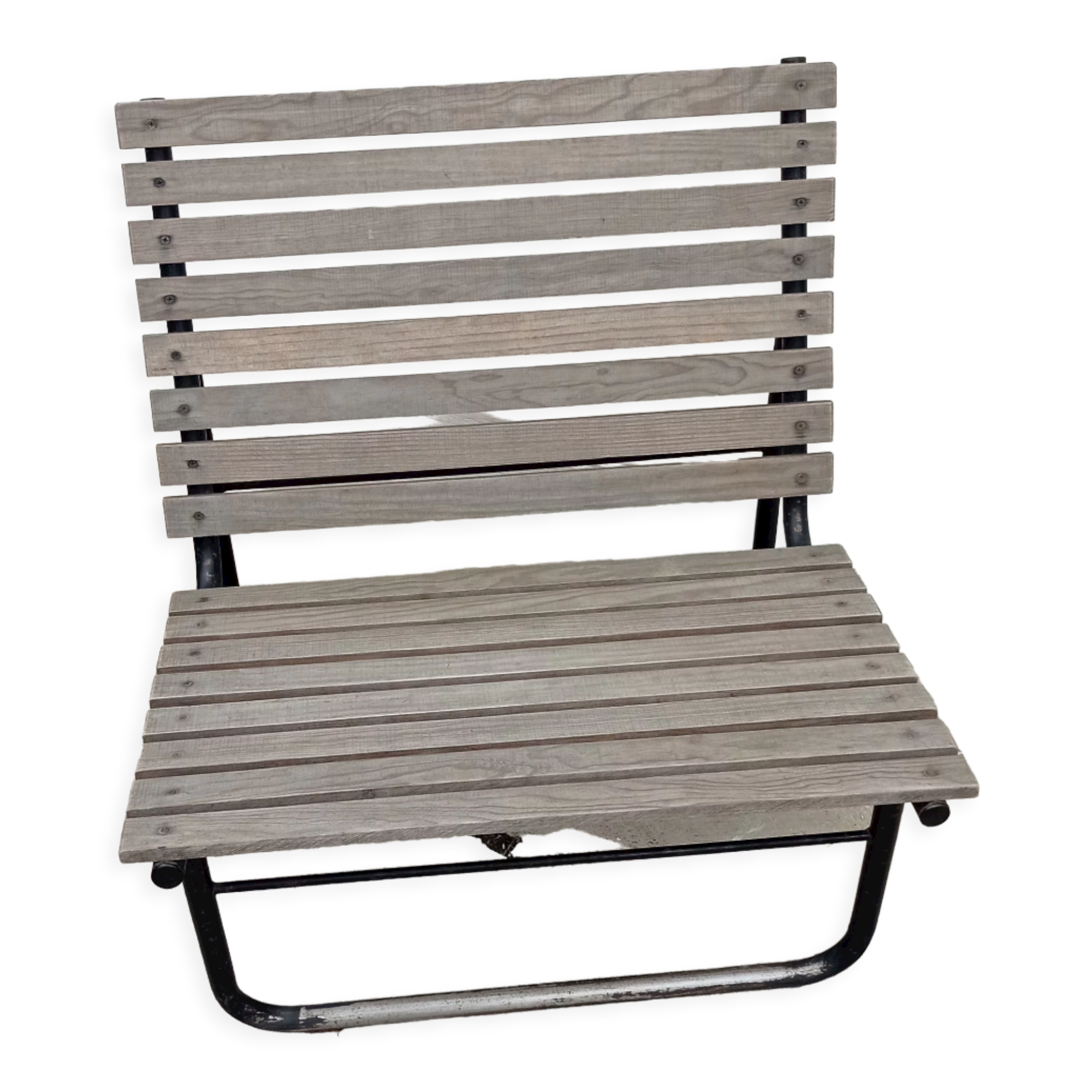 Metal and wood bench