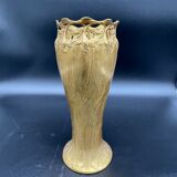 Antique, Gallia vase, Art Nouveau, French goldsmith Christofle, stamped, décor 4780, gilded