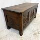 Antique solid oak storage bench