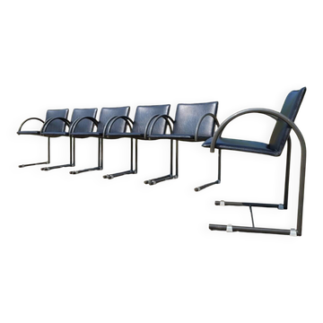 Set 6 postmodern black Dutch design Circel chair Metaform
