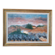 Grande huile sur toile Marino Scardigli (1921-2005) - Paysage toscan 124x94 cm