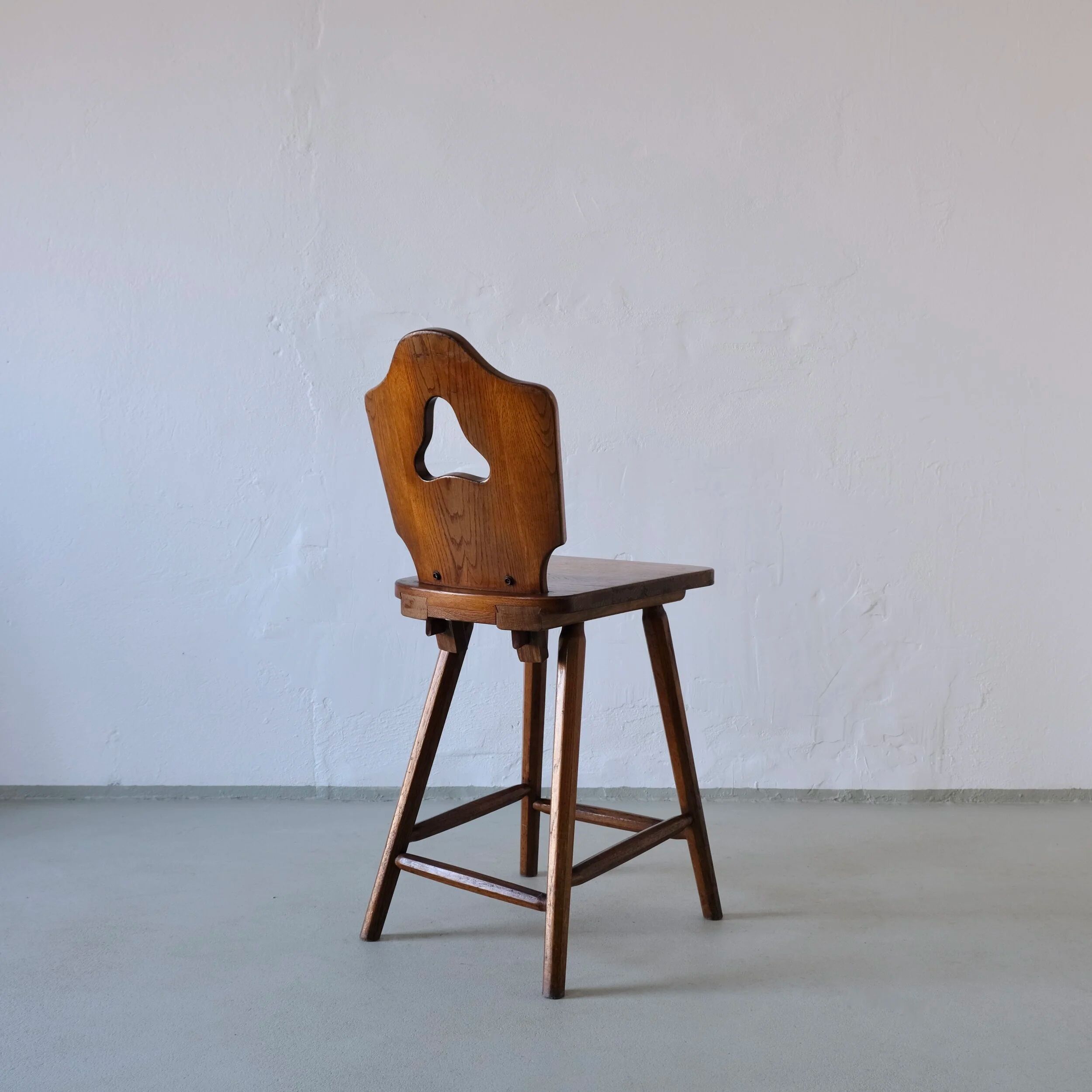 Brutalist oak bar chair | Germany | 1950s