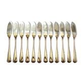 Lot de 12 couteaux à poisson métal argenté modèle filet