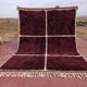 Large pure wool Berber rug in burgundy size 3/4 m