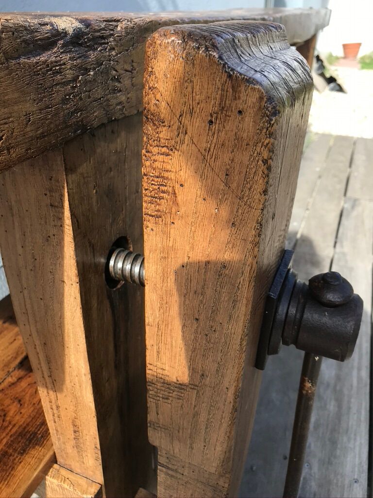 250cm oak carpenter's workbench, early XX