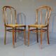 Fake pair of Kohn and Turpe tanned bistro chairs, circa 1900,