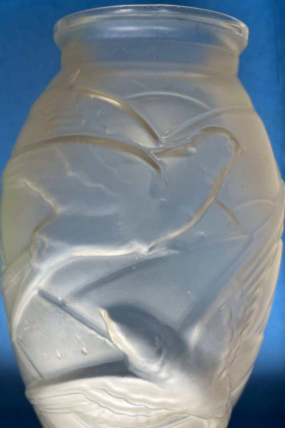 Art Nouveau frosted glass vase