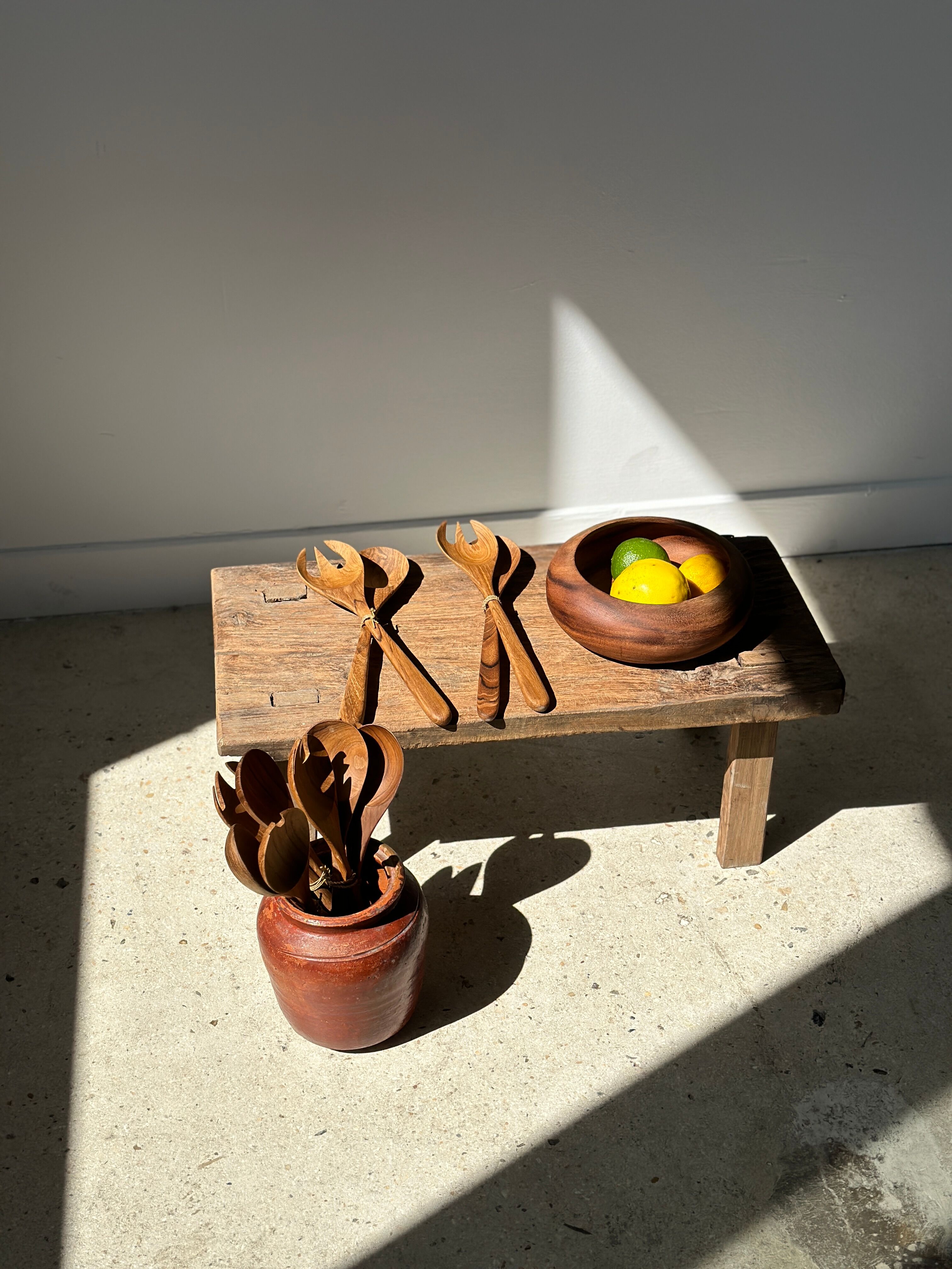 Bowl or monoxyl teak cut d:25.5