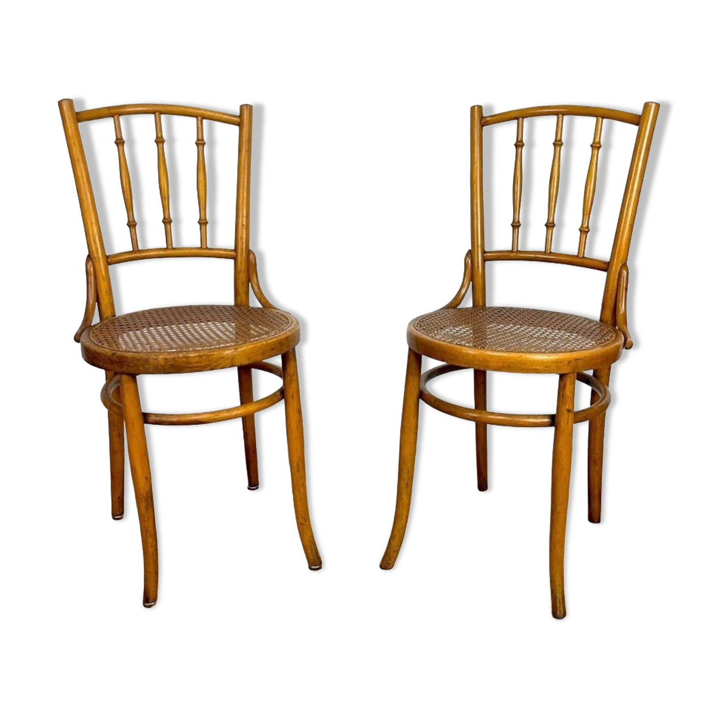 Pair of chairs bistro tanned Mundus Ungvar Ungarn 1900