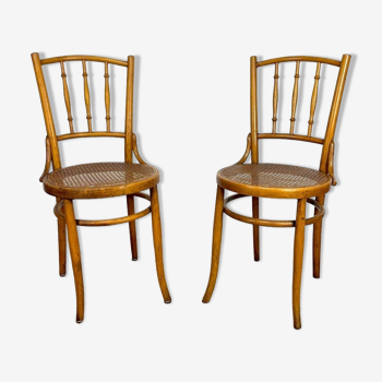 Pair of chairs bistro tanned Mundus Ungvar Ungarn 1900