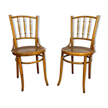 Pair of chairs bistro tanned Mundus Ungvar Ungarn 1900