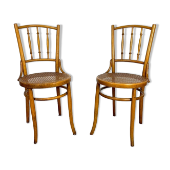 Pair of chairs bistro tanned Mundus Ungvar Ungarn 1900