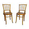 Paire de chaises bistrot cannées Mundus Ungvar Ungarn 1900
