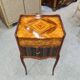 19th century marquetry and leather bedside, 19th century