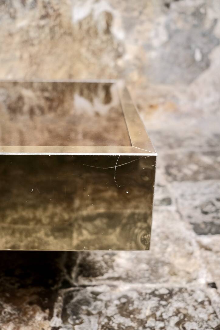 Brass solar flare bar coffee table, Cidue, Italy, 1970s