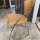 1 Linda armchair chair by Arrben in camel brown leather with a chrome steel frame.
