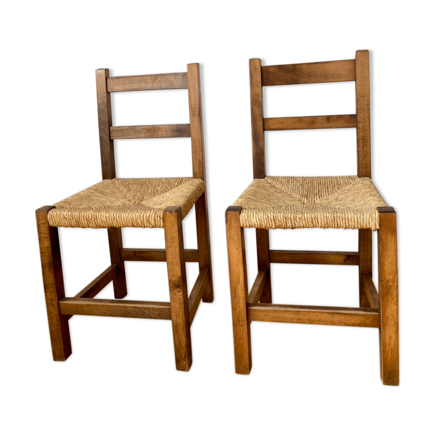 Pair of brutalist mulched chairs