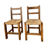 Pair of brutalist mulched chairs