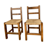 Pair of brutalist mulched chairs