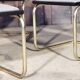 Lot de 4 chaises pied doré B32 Marcel Breuer