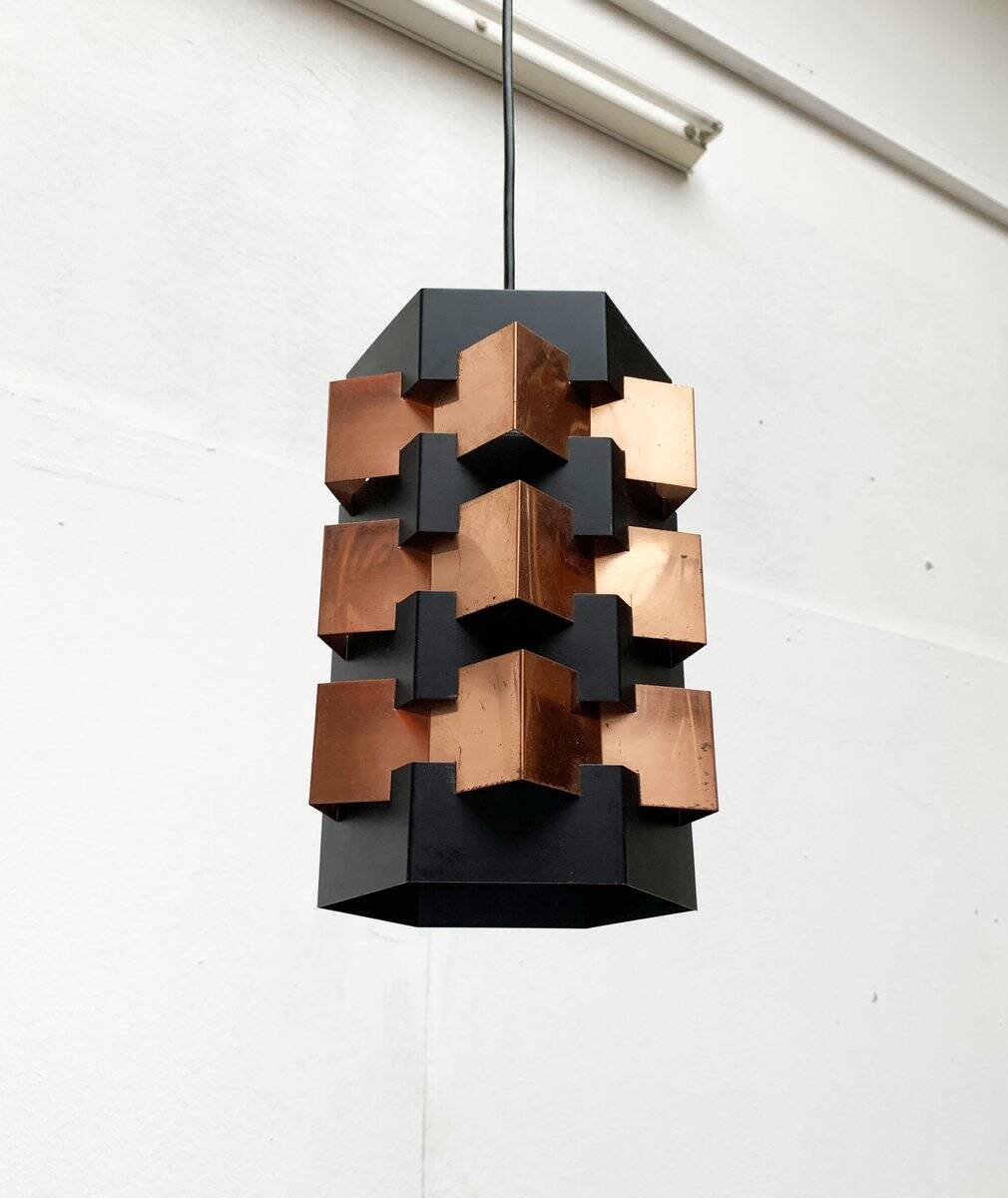 Danish copper pendant light from the mid-century by Lyfa, 1960s.