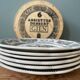 Box of 6 dessert plates in Gien earthenware, "the language of flowers"