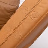 Fauteuils club italiens modernes en cuir cognac