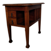 Vintage wooden side table with trompe-l'œil system.