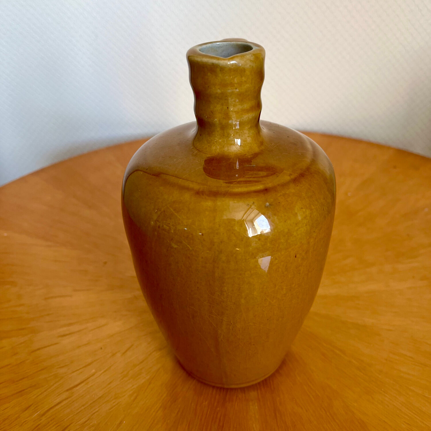 Vintage beige ceramic pitcher jug bottle