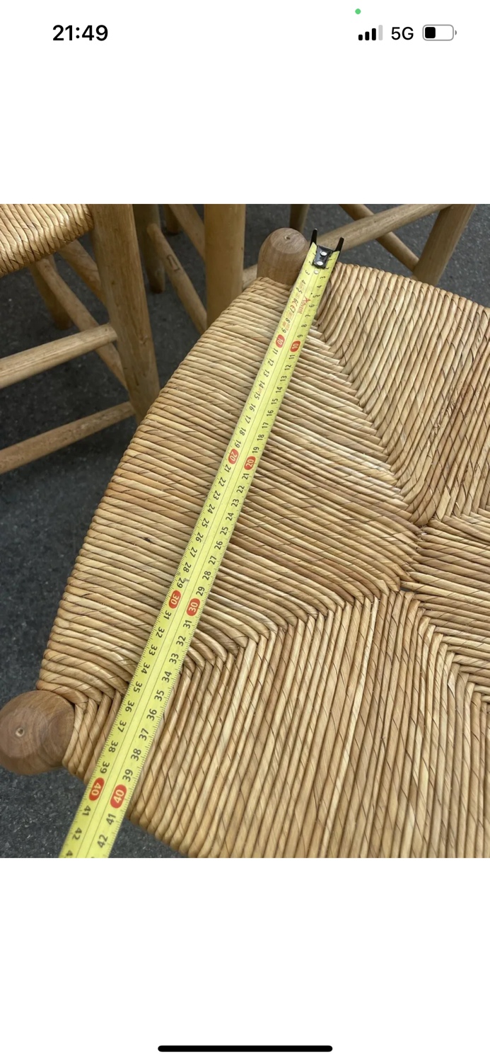 Set of 6 straw chairs