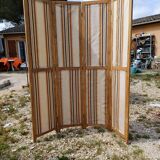Paravent 4 Vantaux Bois et Tissus Vintage