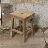 Vintage workshop stool in solid wood – sandblasted
