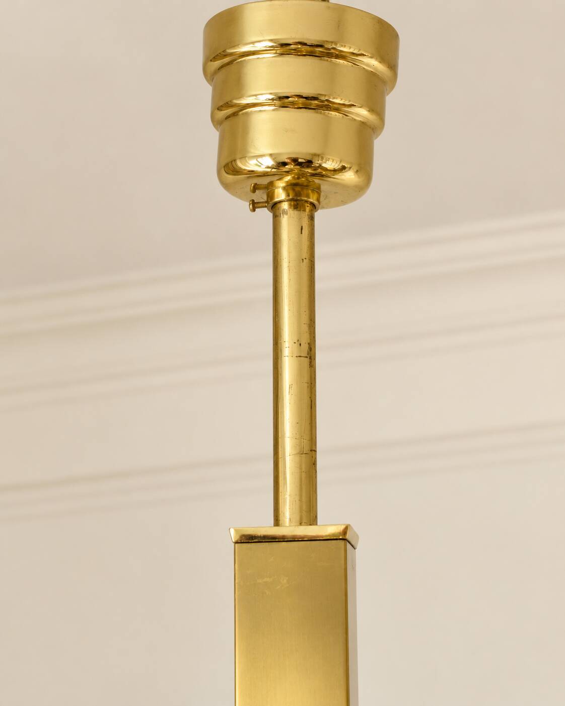 Gaetano Sciolari 1970s Italian Brass & Textured Glass 9-Light Chandelier
