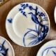 Set of 6 flat ironstone plates - Japanese Model 2 from Longwy