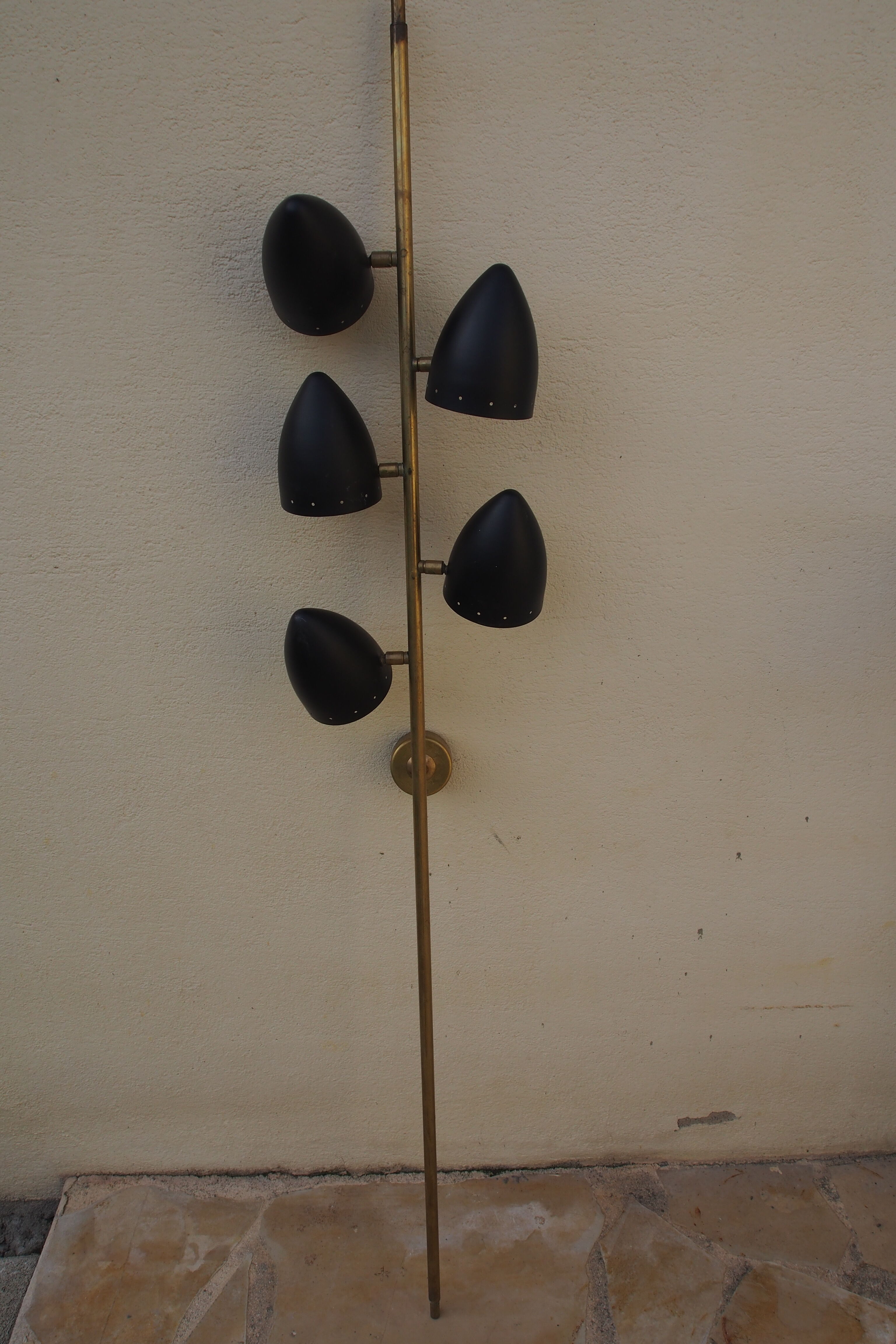 Wall lamp mounted brass, reissue italy, 1950