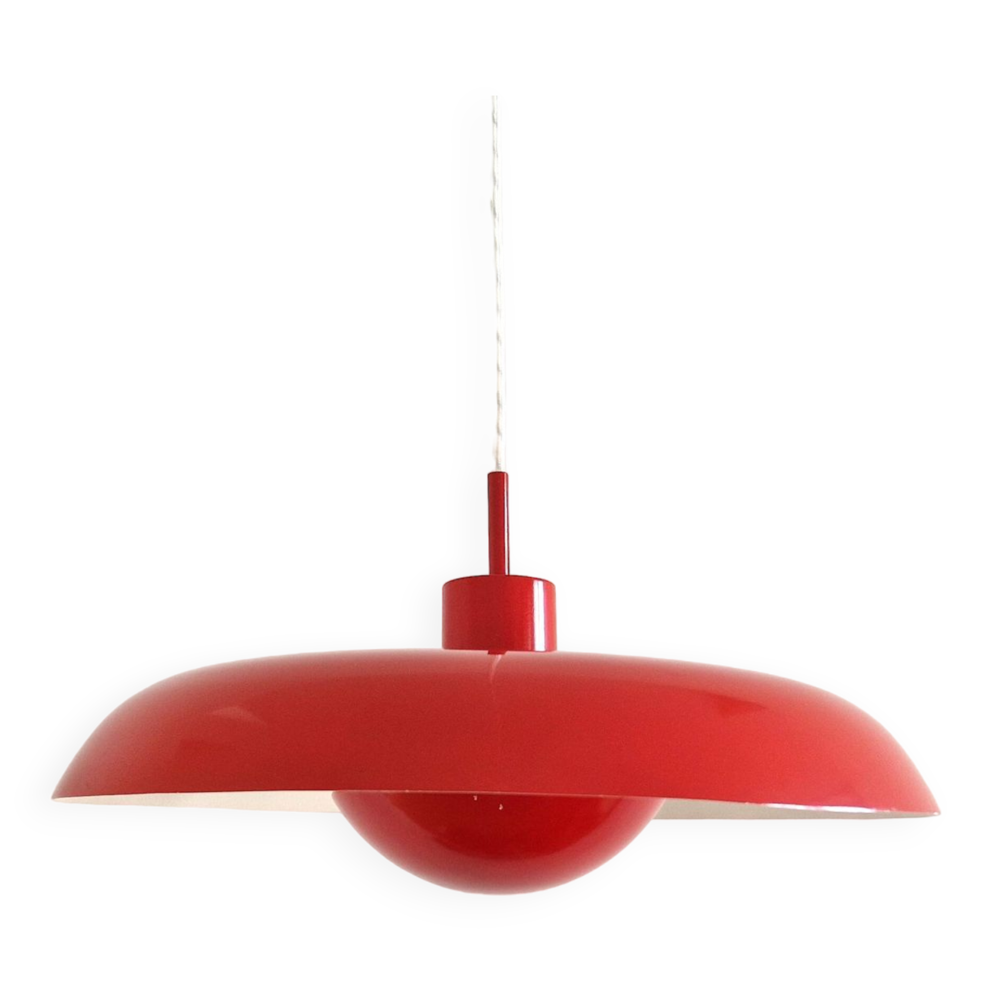 Red RA-40 pendant lamp by Piet Hein for Lyfa, Denmark 1960's