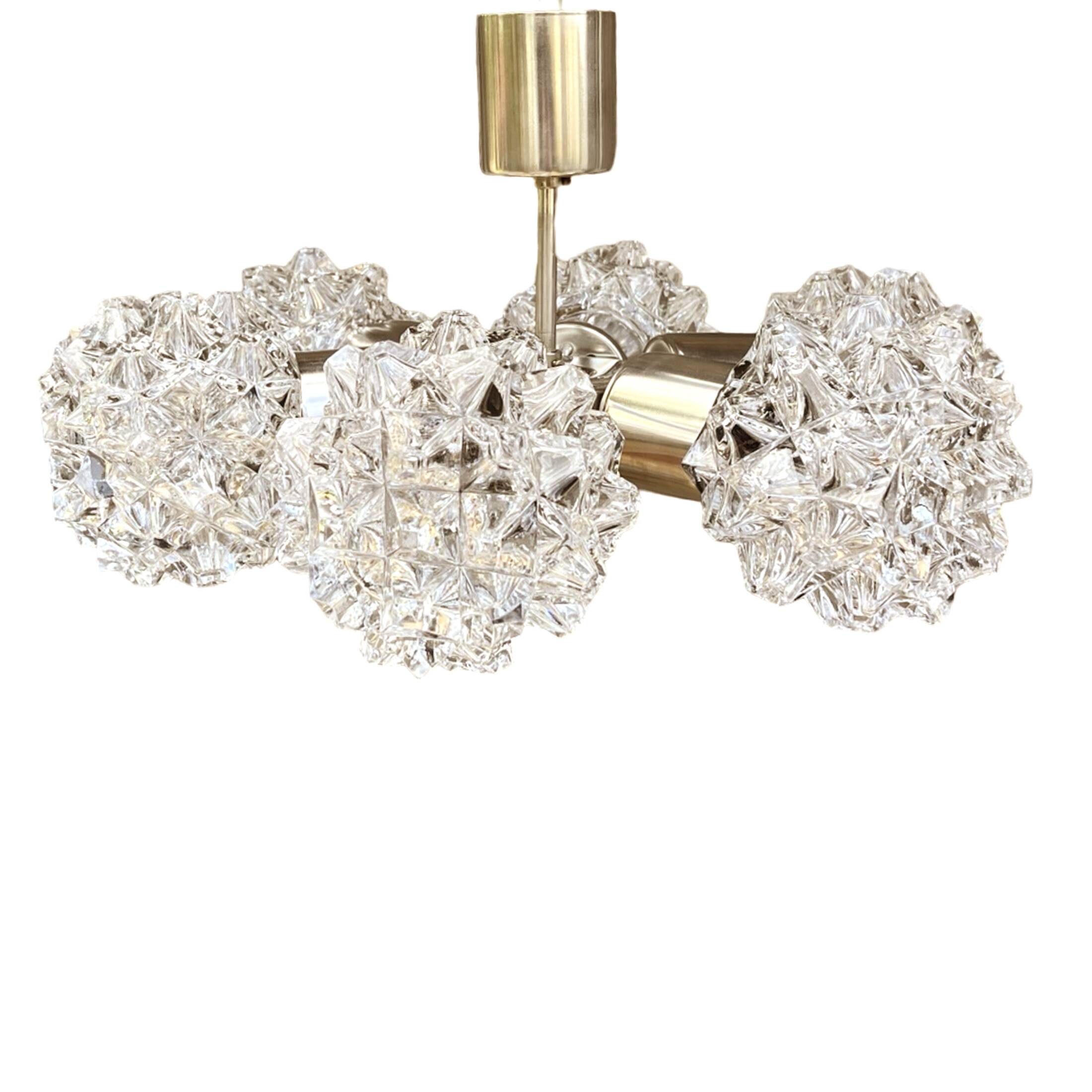 Sputnik chandelier, Kamenicky Senov, Czechoslovakia, 1970s.