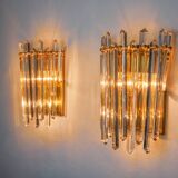 Pair of Kinkeldey wall lights, cut crystals, Germany, 1970