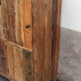 Meuble de rangement en bois ancien, 8 portes