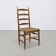 3x Chaises Échelle en Chêne et Rush, 1960s